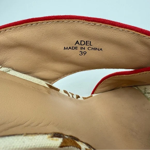 ASH Red Aztec Embroidered Padded Adel Round Toe Block Heel Slip On Heeled Sandal - Picture 8 of 16